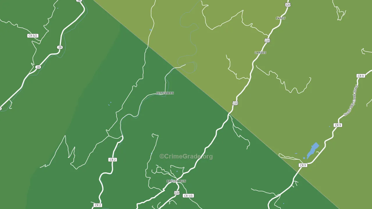Landes, WV Map of Assault Rates