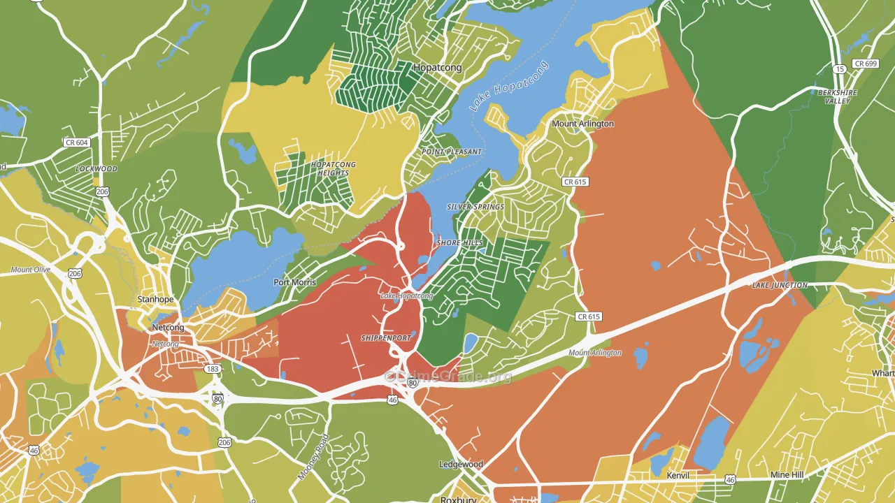 Landing, NJ Map of Assault Rates