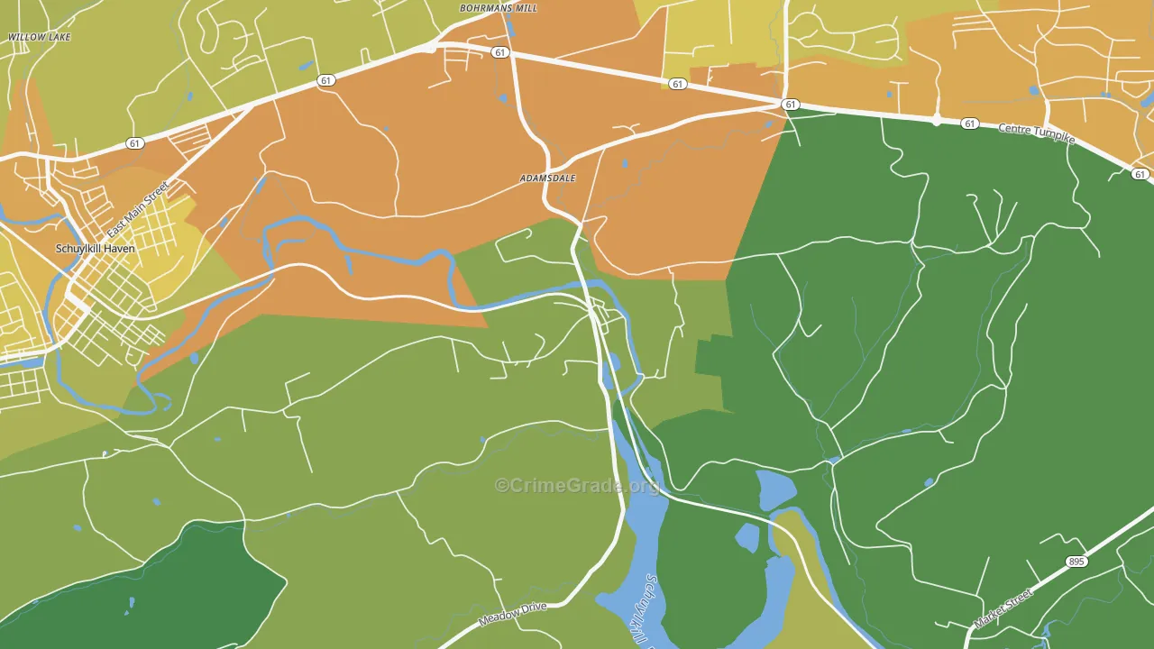 Landingville, PA Map of Assault Rates