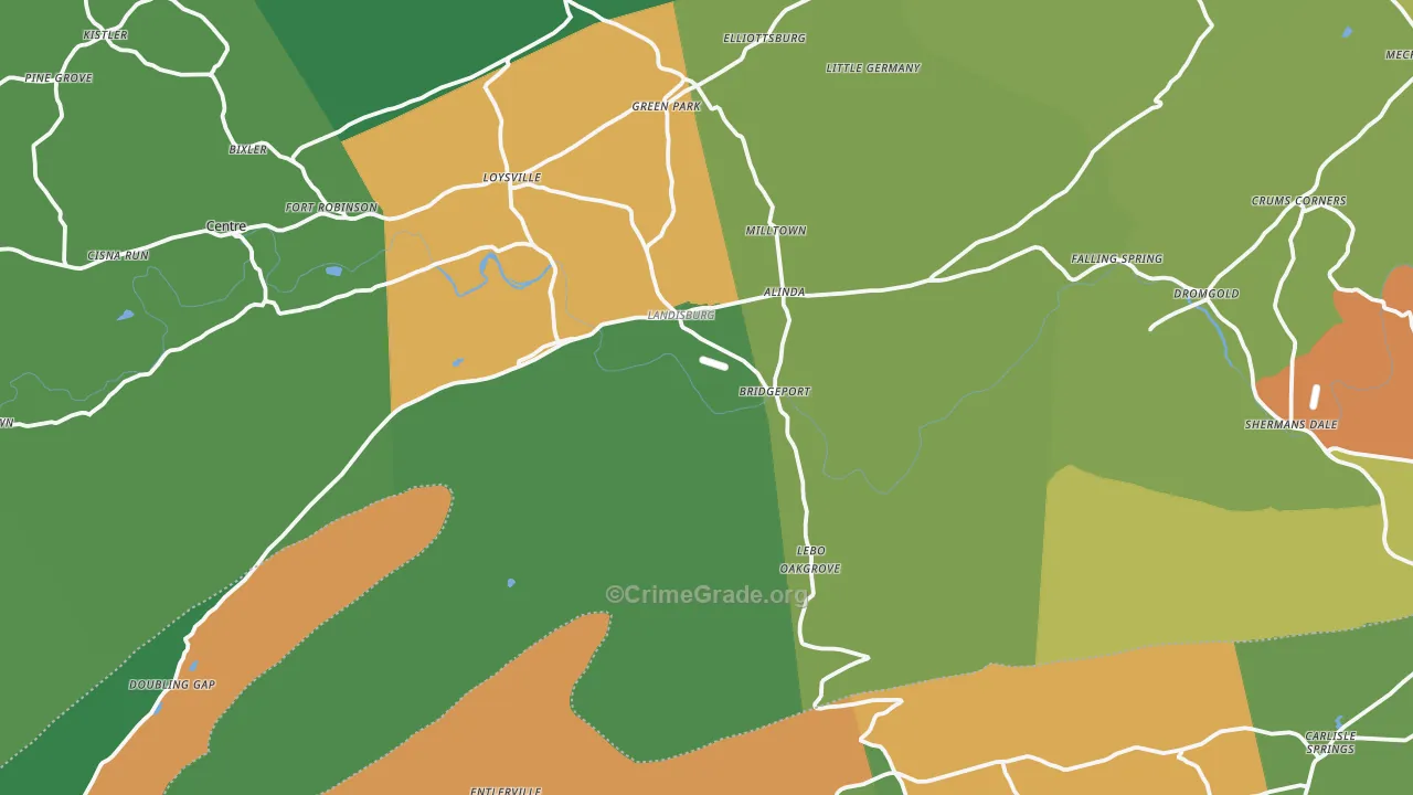 Landisburg, PA Map of Assault Rates
