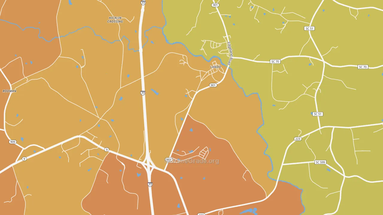 Lando, SC Map of Assault Rates