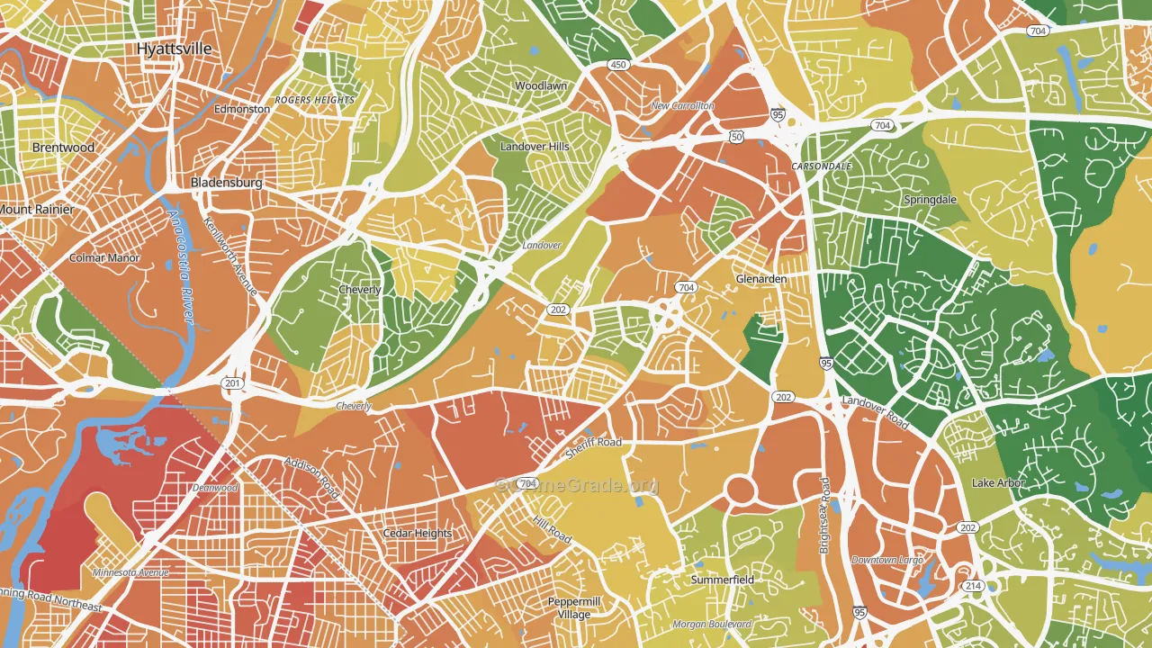 Landover, MD Map of Assault Rates