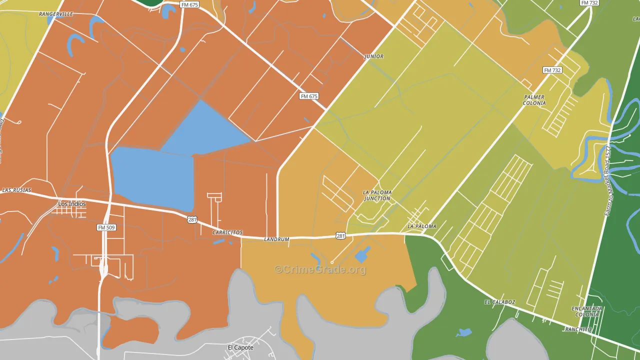Landrum, TX Map of Assault Rates