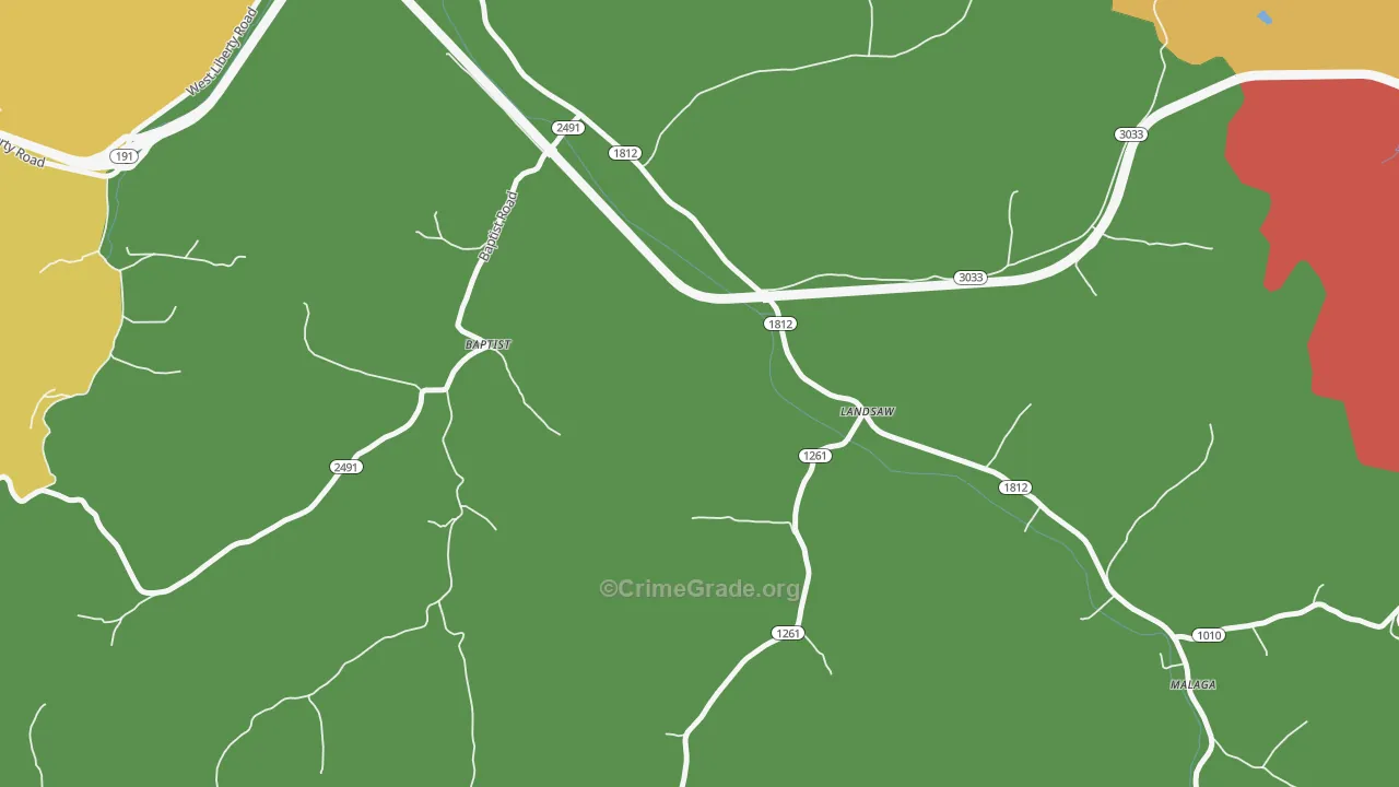 Landsaw, KY Map of Assault Rates