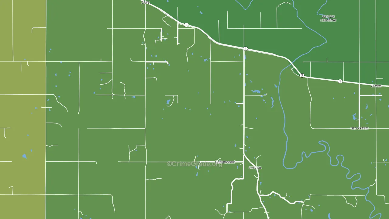 Lane, OK Map of Assault Rates