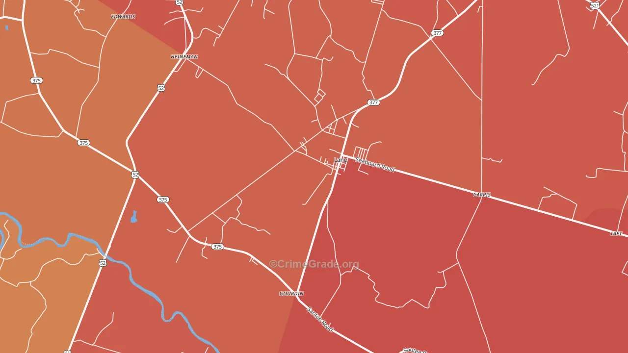 Lane, SC Map of Assault Rates