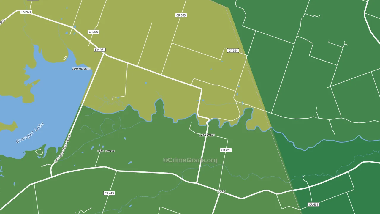 Laneport, TX Map of Assault Rates