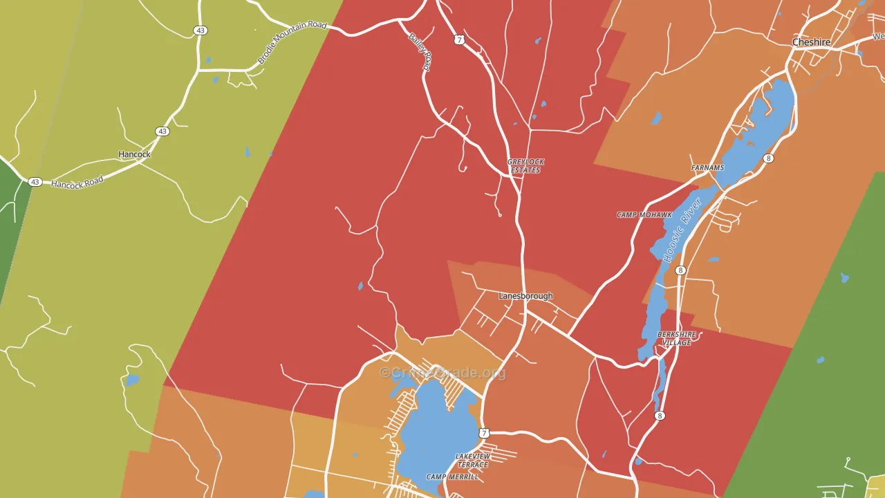 Lanesboro, MA Map of Assault Rates