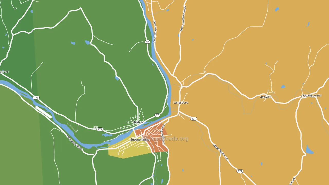 Lanesboro, PA Map of Assault Rates