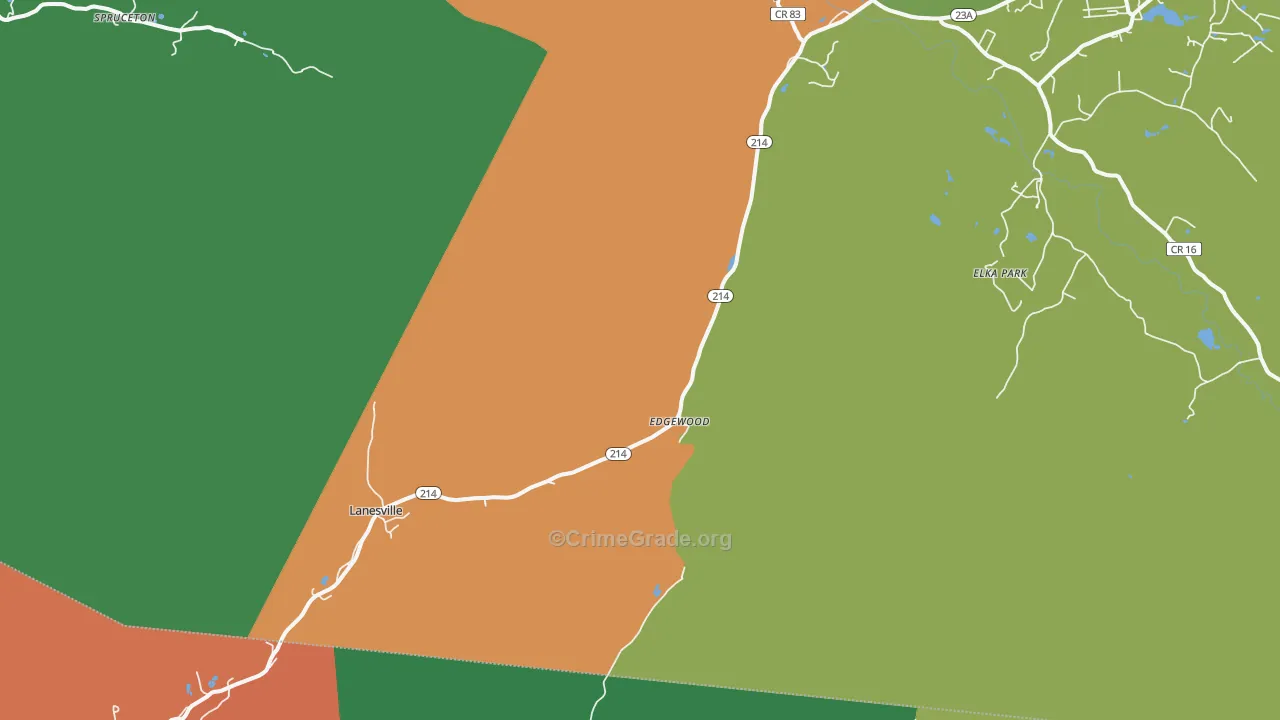 Lanesville, NY Map of Assault Rates