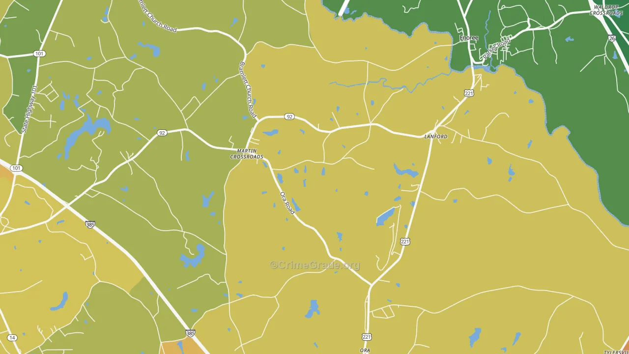 Lanford, SC Map of Assault Rates