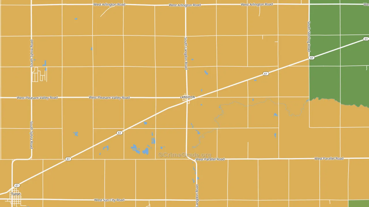 Langdon, KS Map of Assault Rates