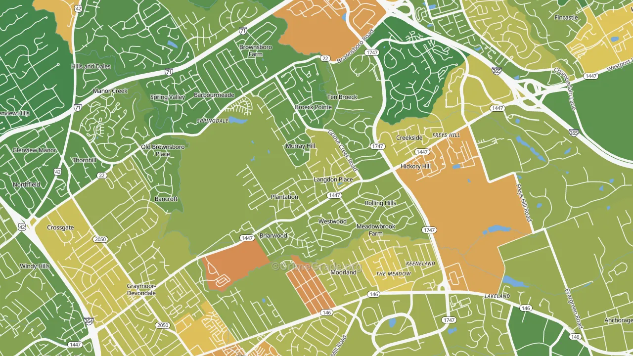 Langdon Place, KY Map of Assault Rates