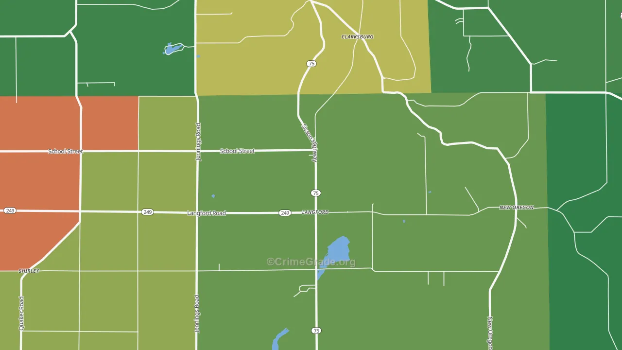 Langford, NY Map of Assault Rates