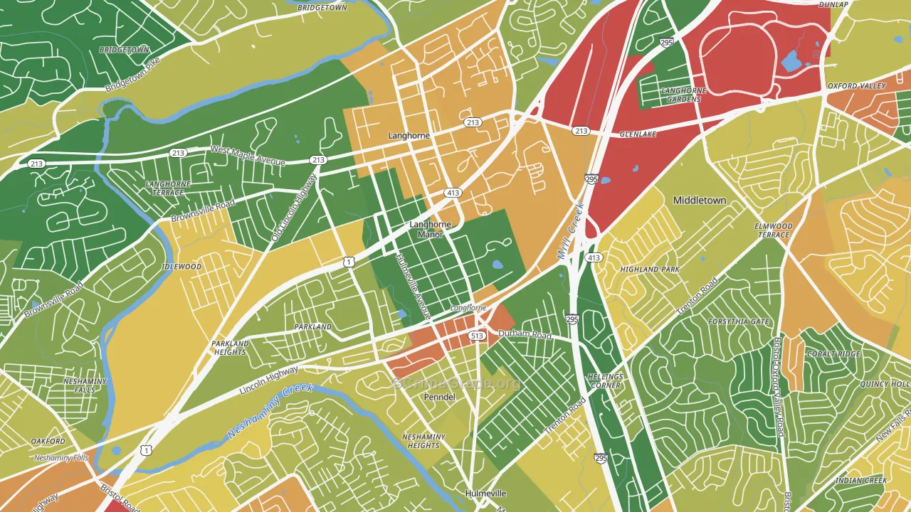 Langhorne Manor, PA Map of Assault Rates