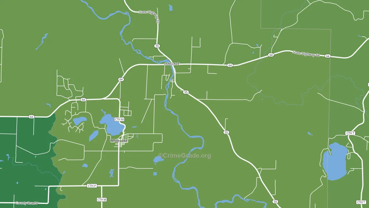 Langlade, WI Map of Assault Rates