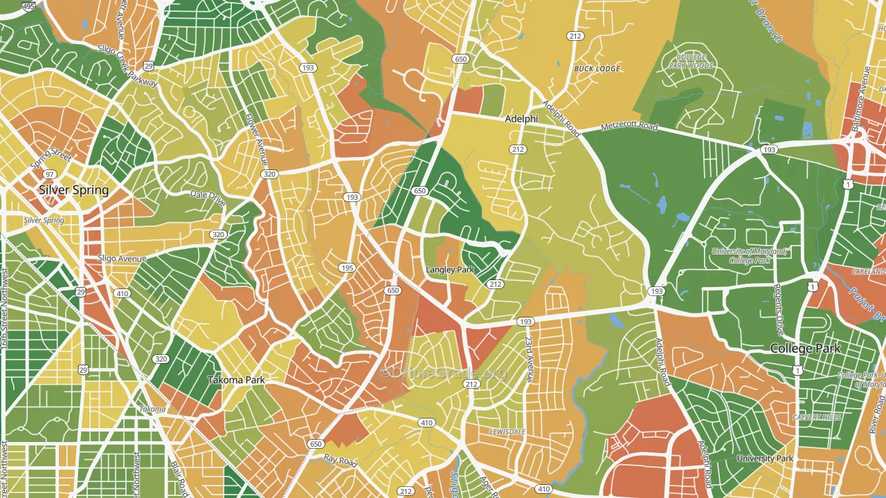 Langley Park, Hyattsville, MD Map of Assault Rates