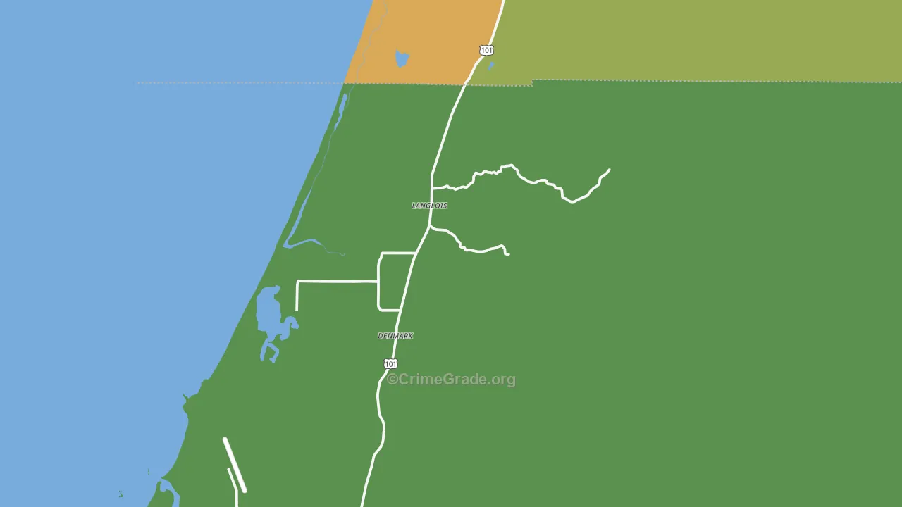 Langlois, OR Map of Assault Rates