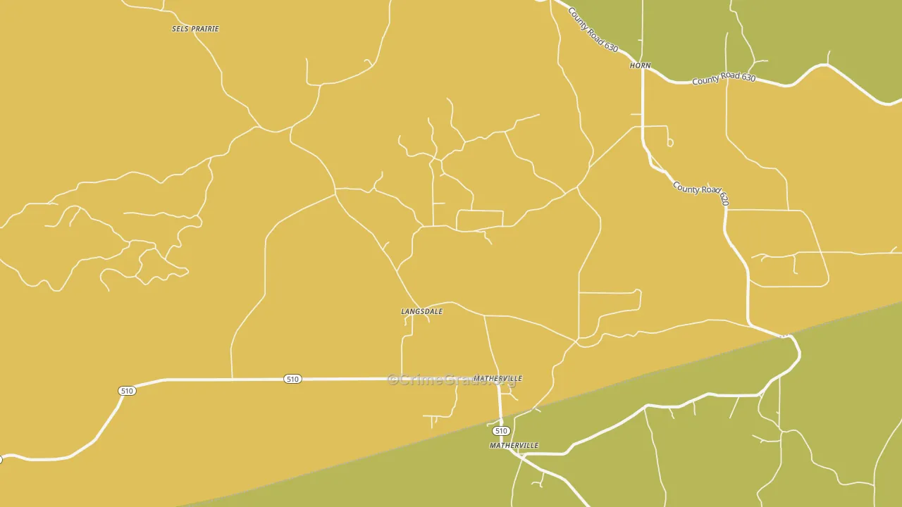 Langsdale, MS Map of Assault Rates