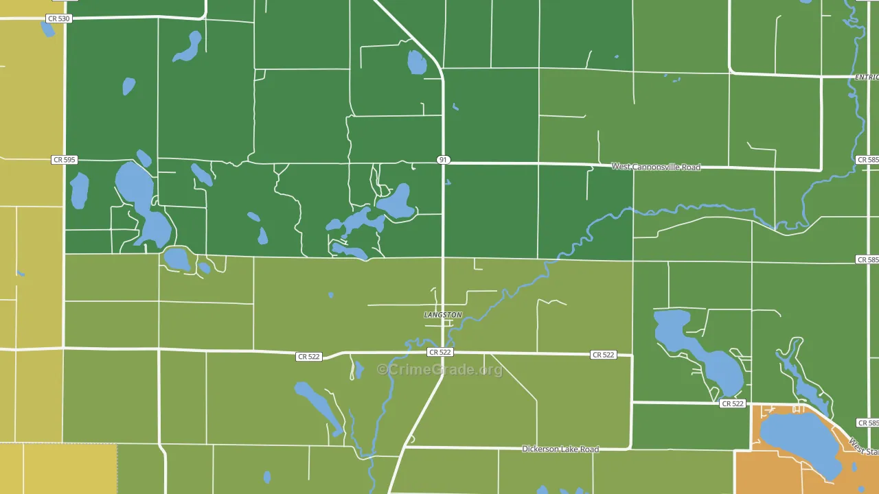 Langston, MI Map of Assault Rates