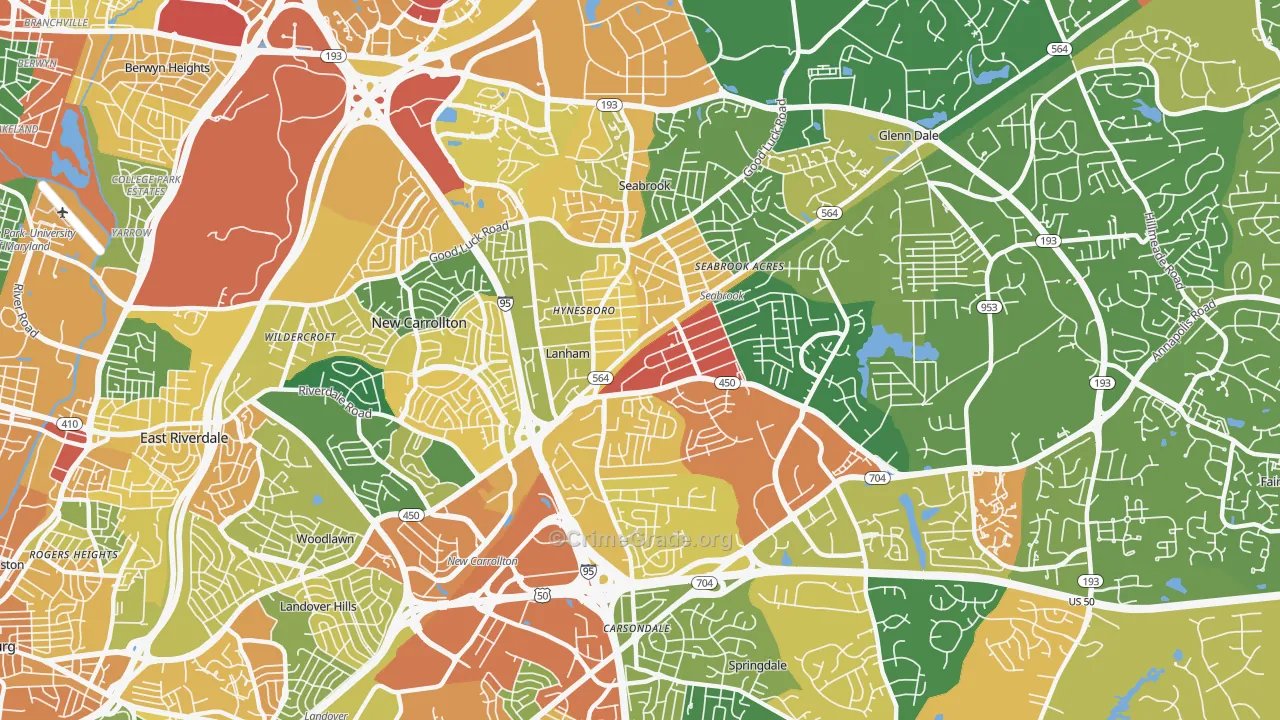 Lanham, MD Map of Assault Rates