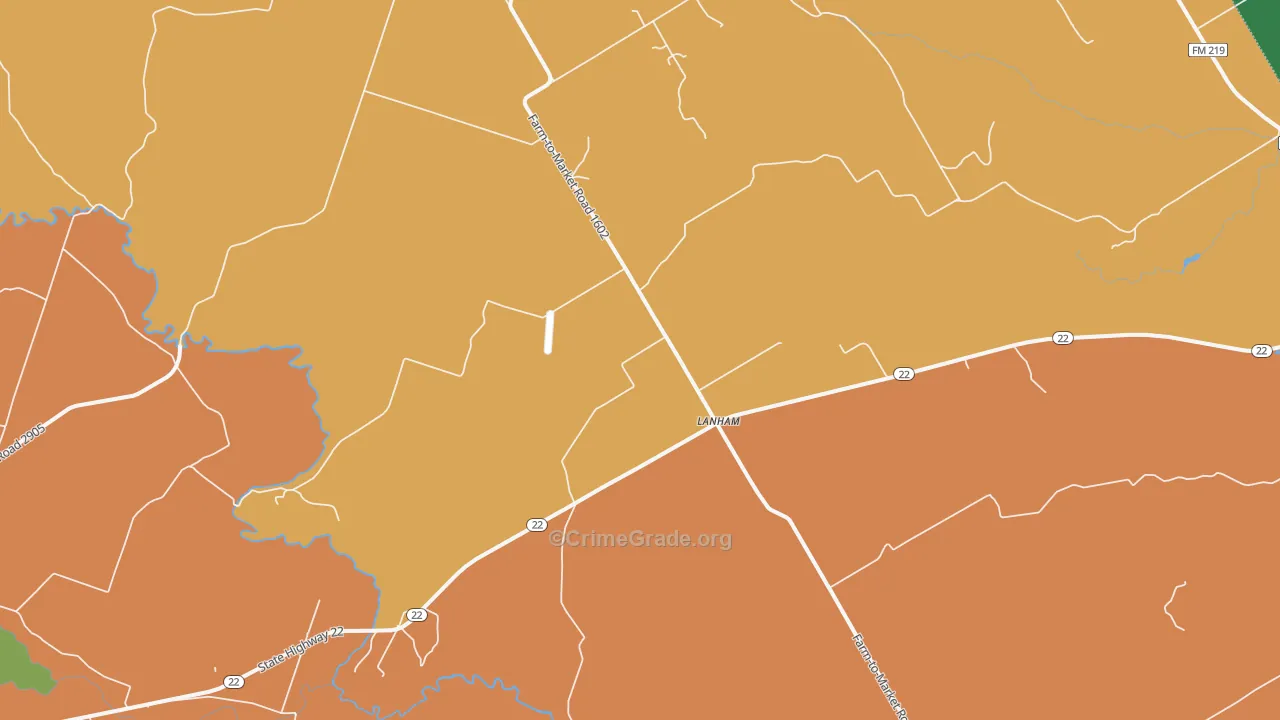 Lanham, TX Map of Assault Rates