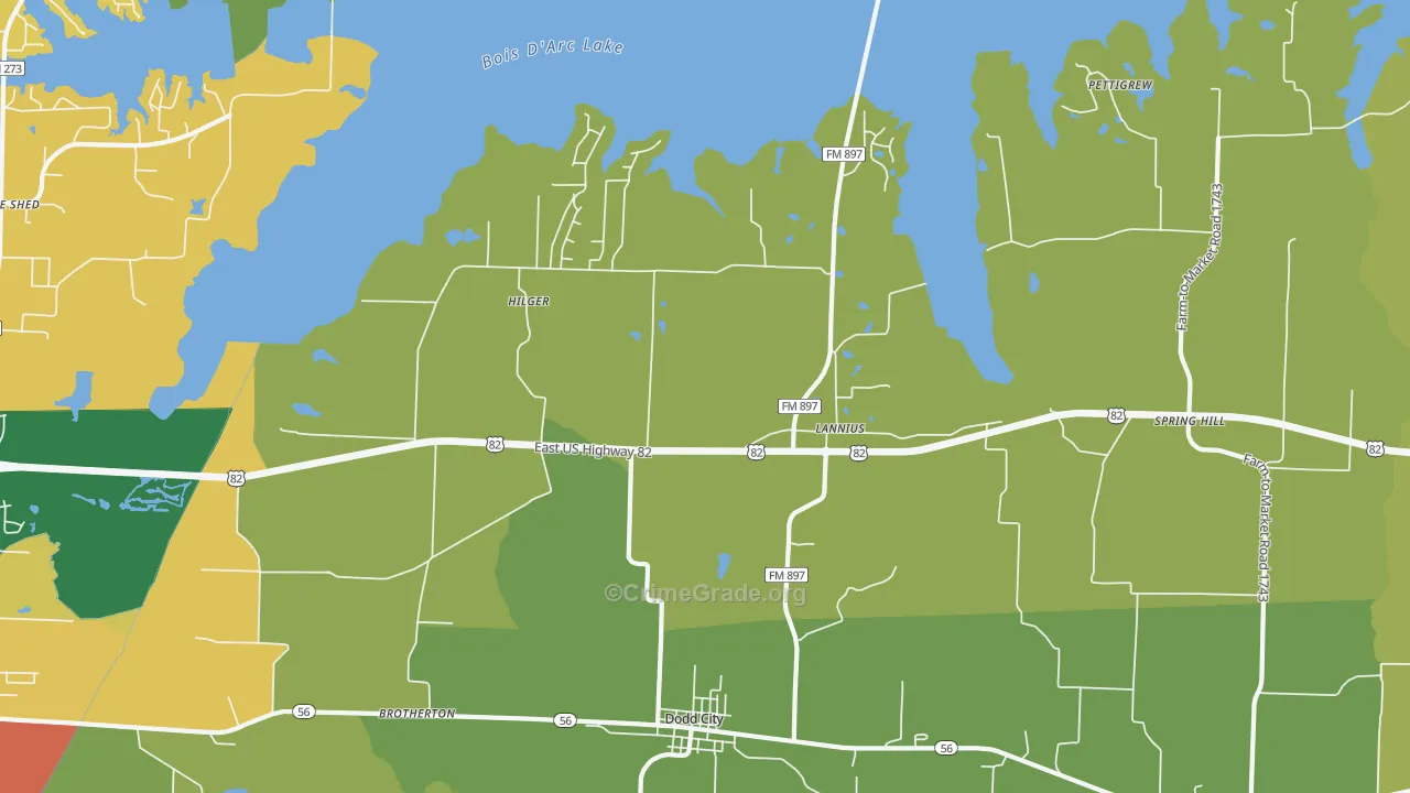 Lannius, TX Map of Assault Rates