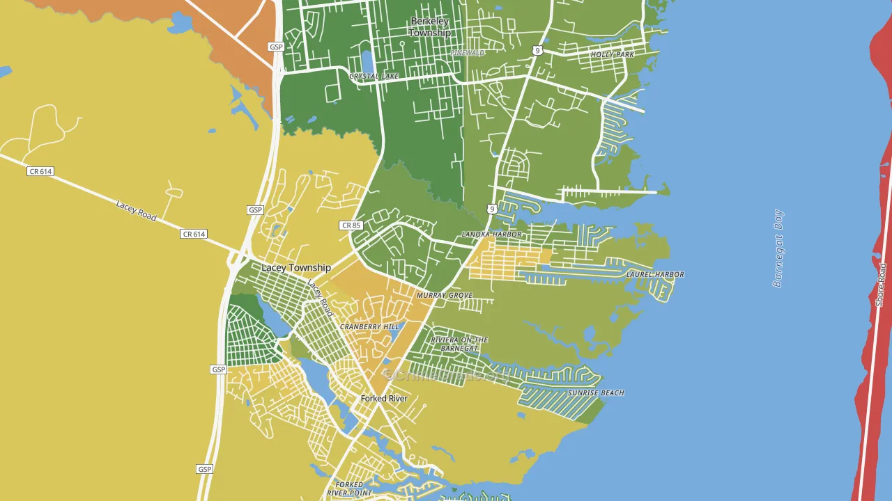 Lanoka Harbor, NJ Map of Assault Rates