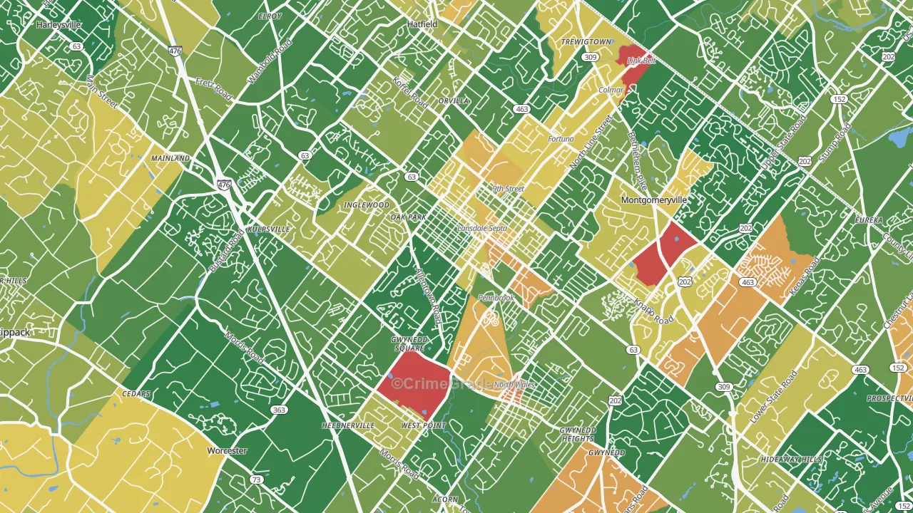 Lansdale, PA Map of Assault Rates