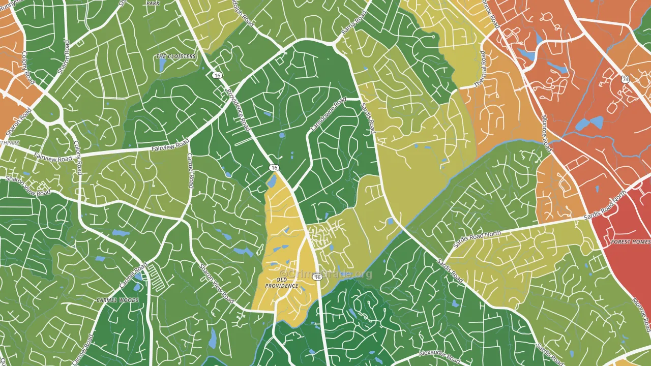 Lansdowne, Charlotte, NC Map of Assault Rates