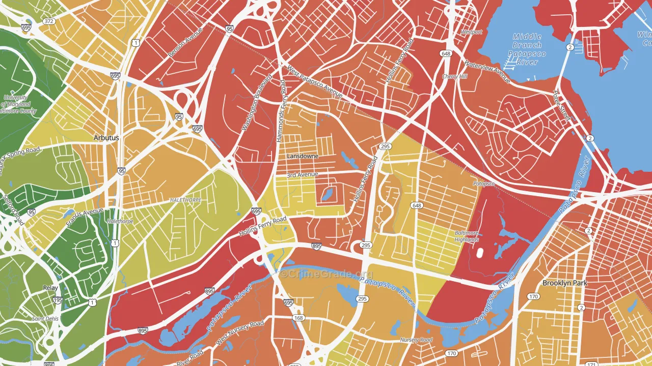 Lansdowne, MD Map of Assault Rates