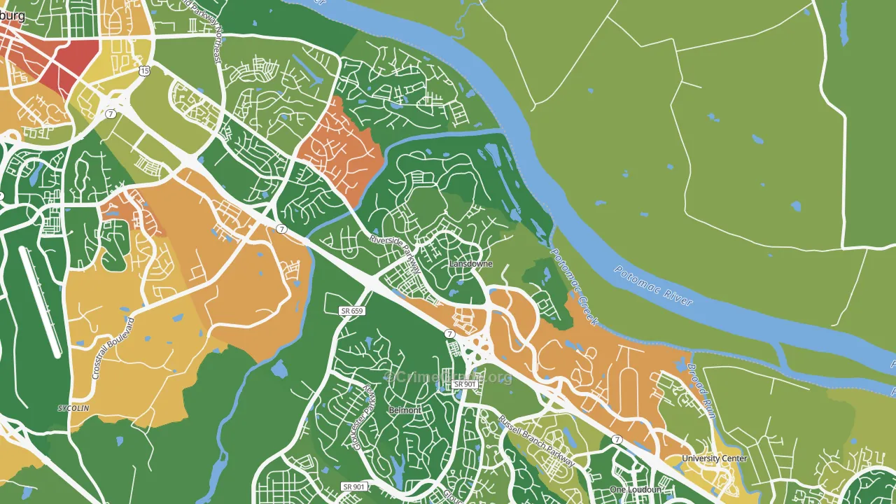 Lansdowne, VA Map of Assault Rates