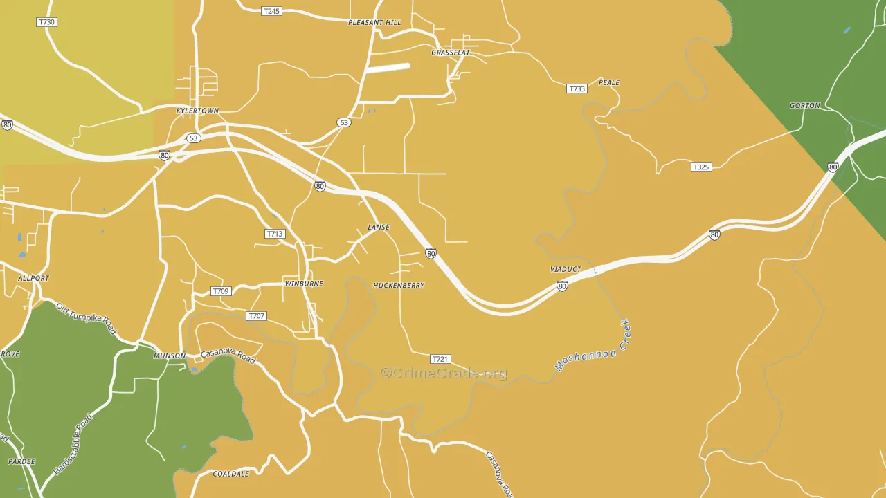 Lanse, PA Map of Assault Rates