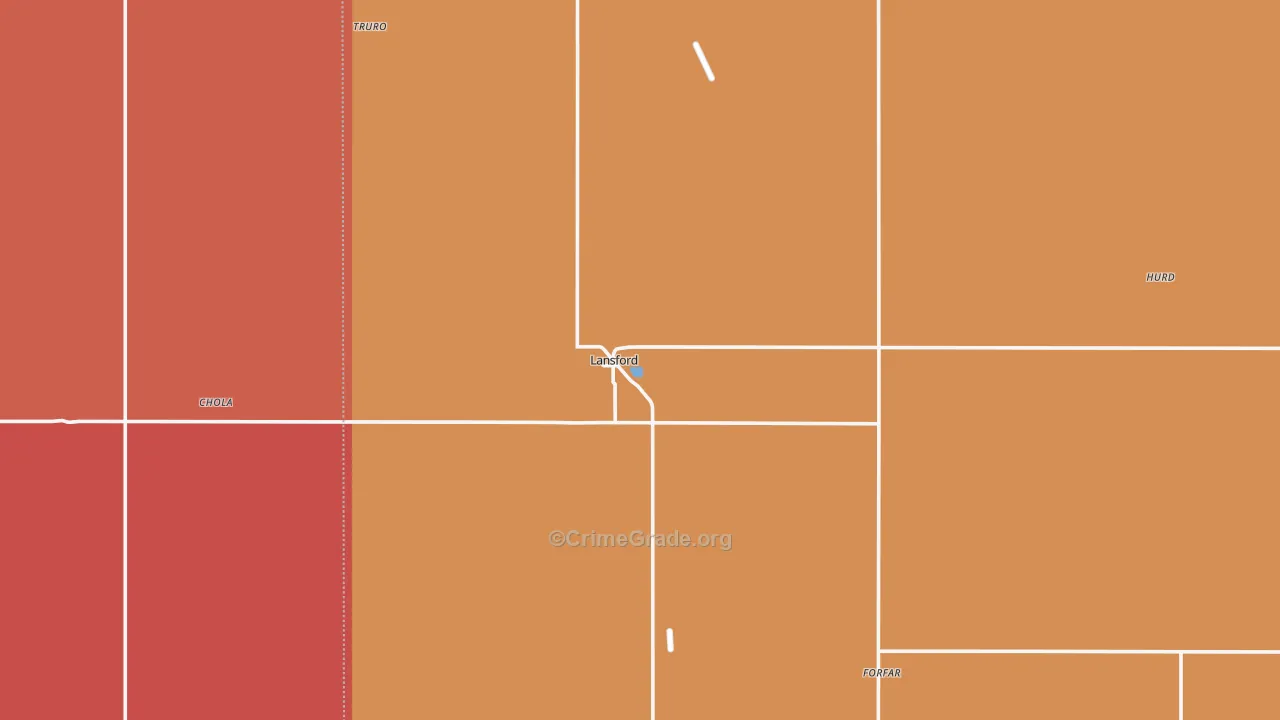 Lansford, ND Map of Assault Rates
