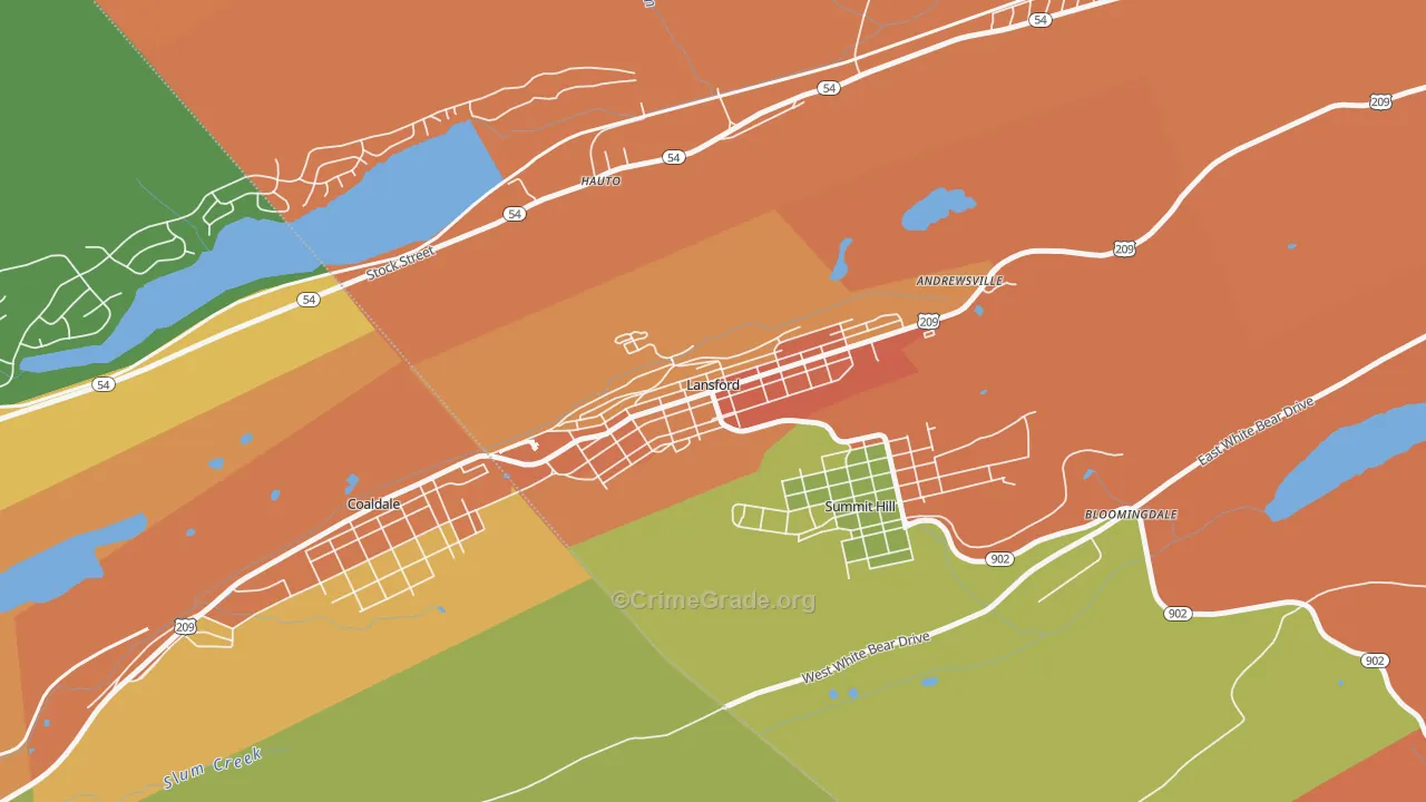 Lansford, PA Map of Assault Rates