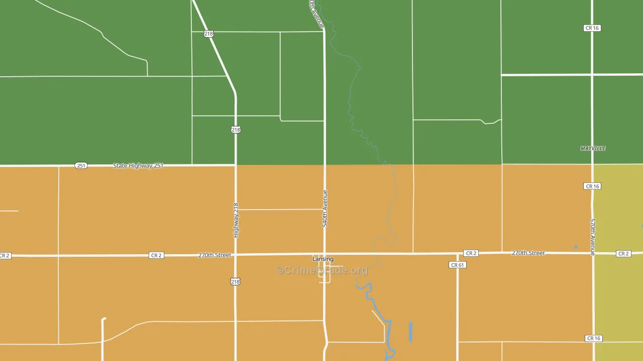 Lansing, MN Map of Assault Rates