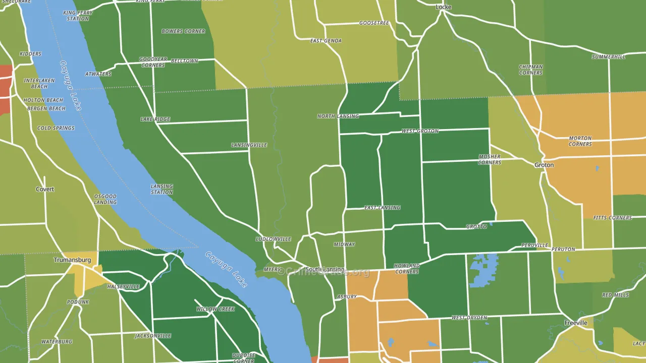 Lansing, NY Map of Assault Rates