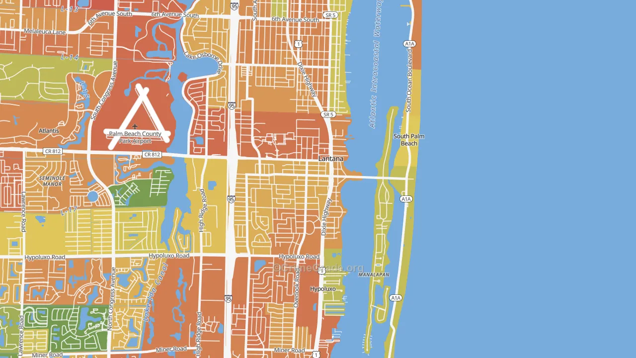 Lantana, FL Map of Assault Rates