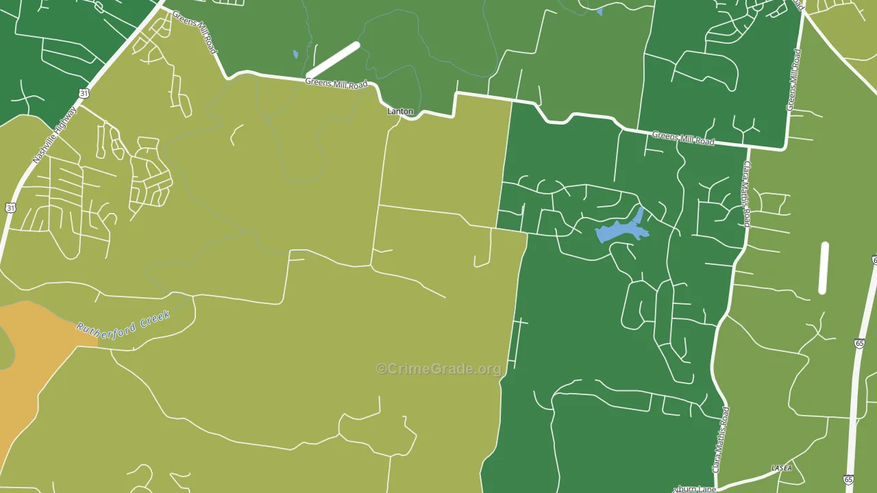 Lanton, TN Map of Assault Rates