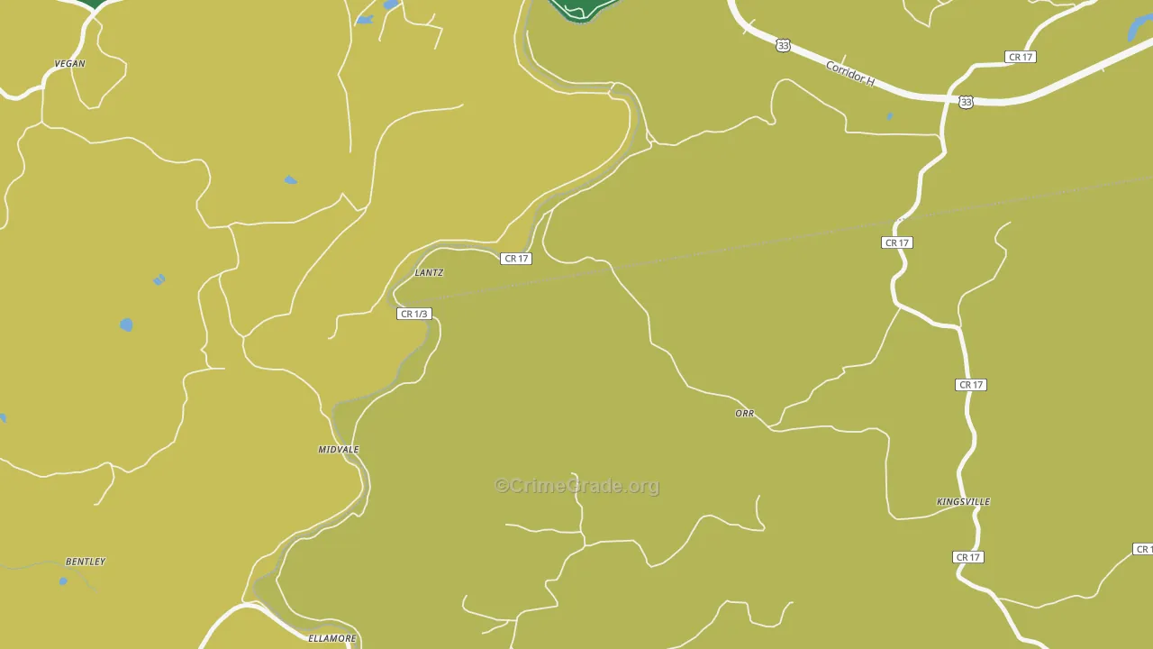 Lantz, WV Map of Assault Rates