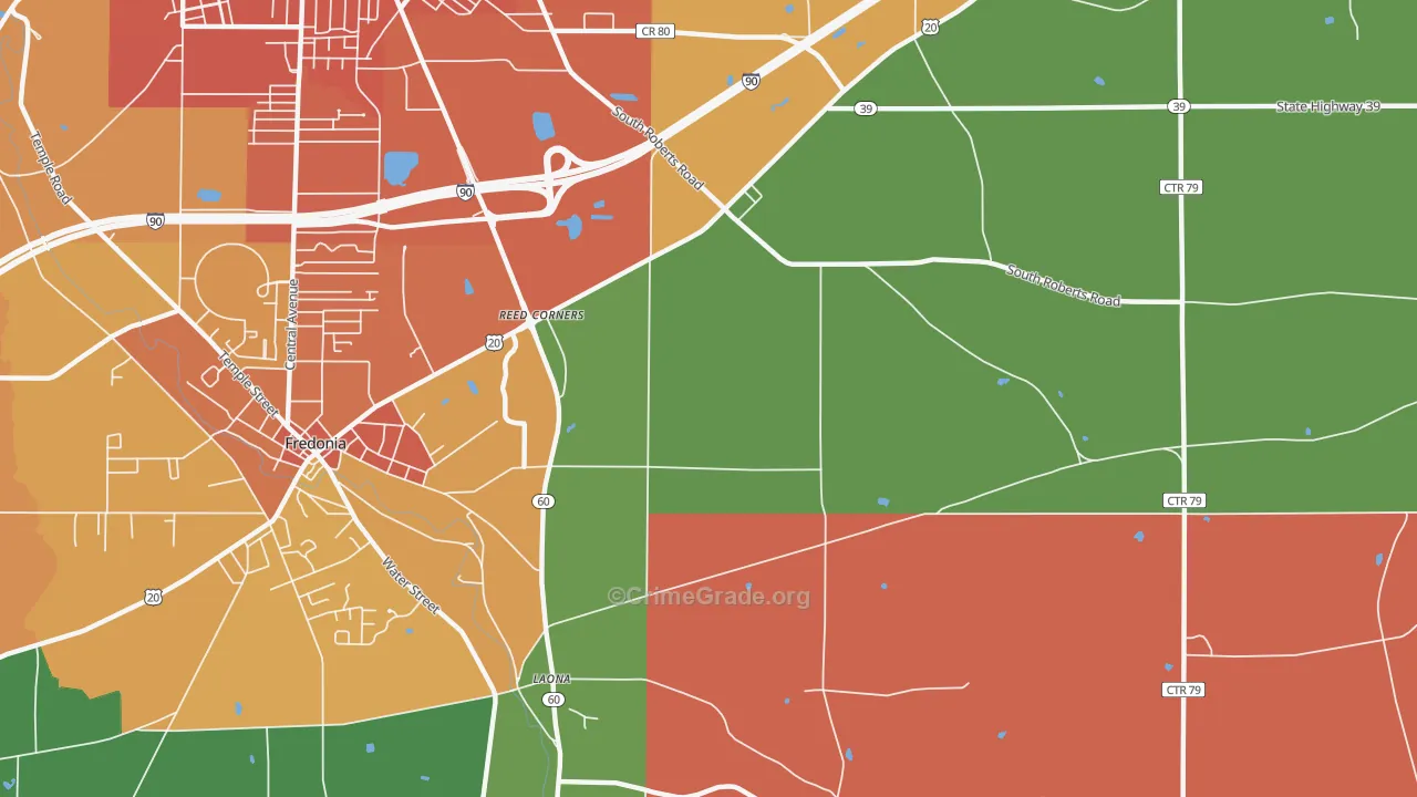 Laona, NY Map of Assault Rates
