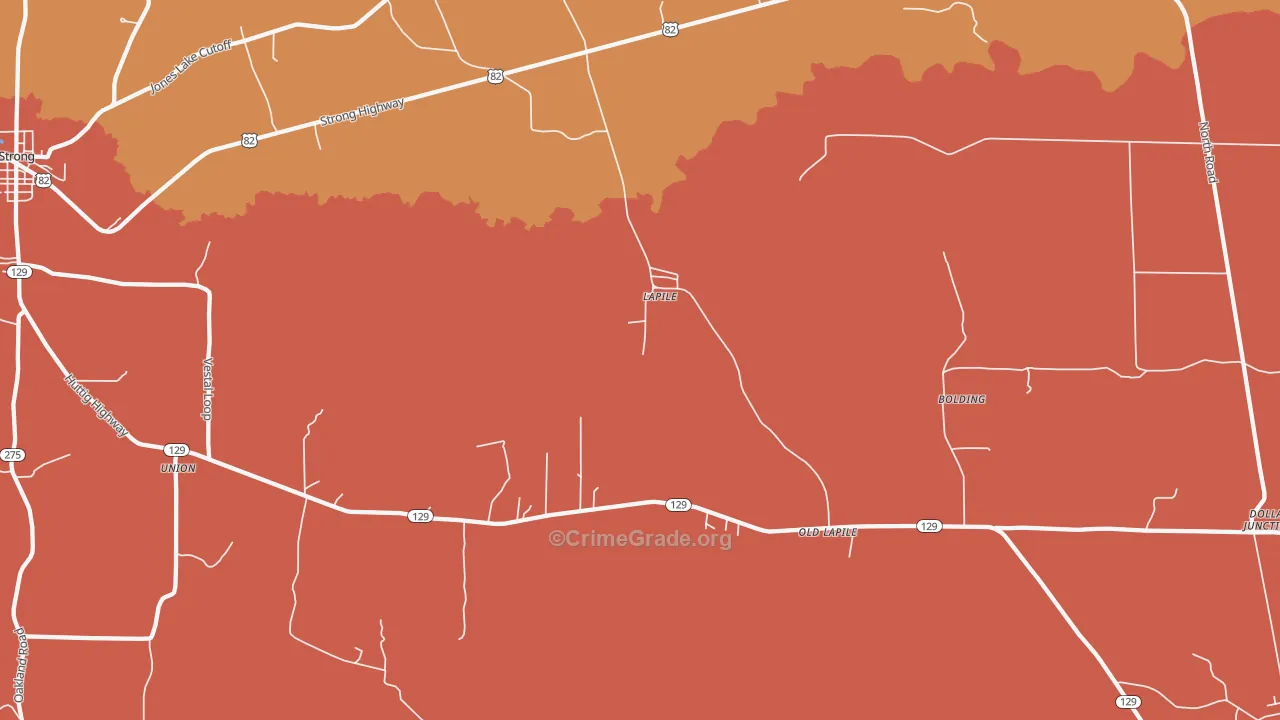 Lapile, AR Map of Assault Rates