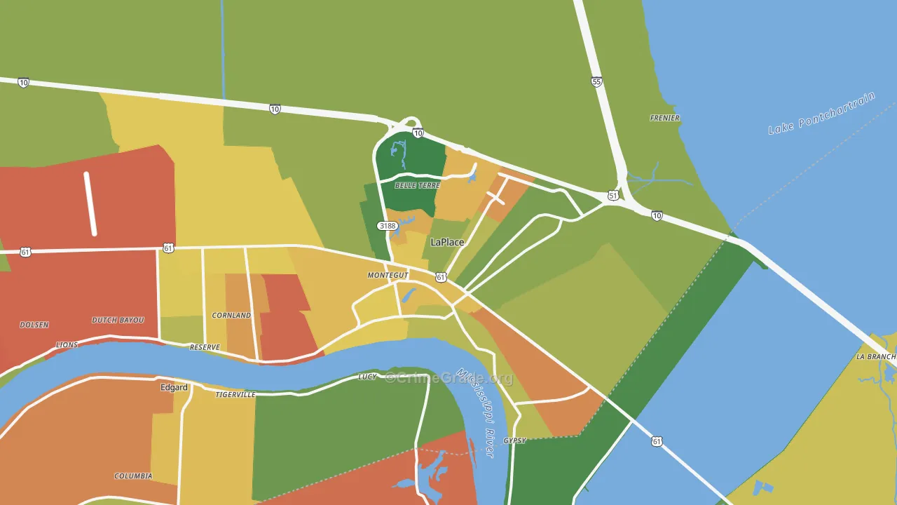 Laplace, LA Map of Assault Rates