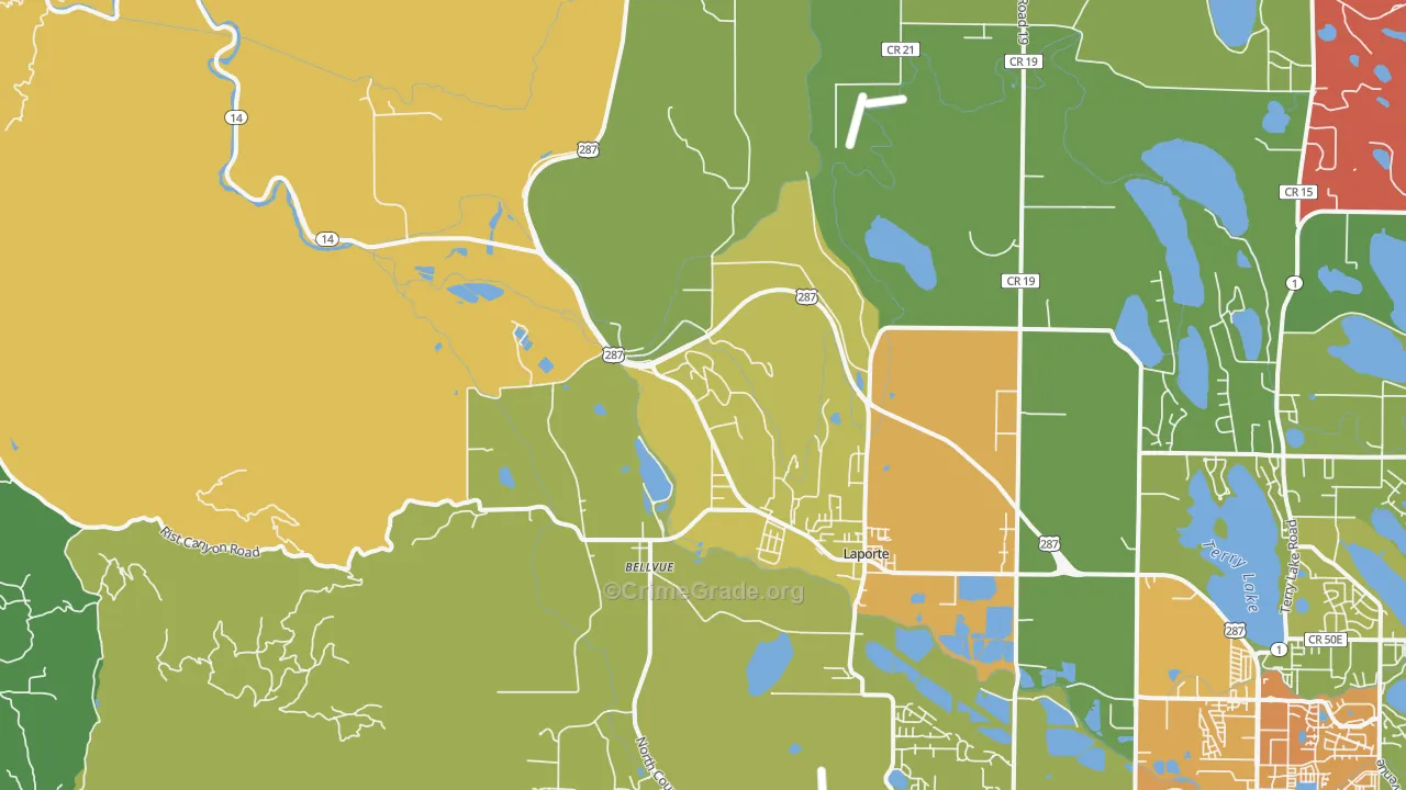 Laporte, CO Map of Assault Rates