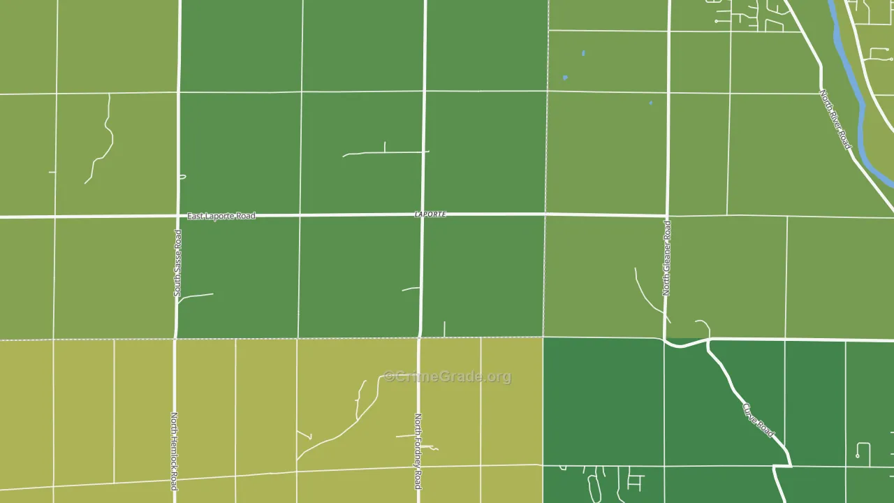 Laporte, MI Map of Assault Rates