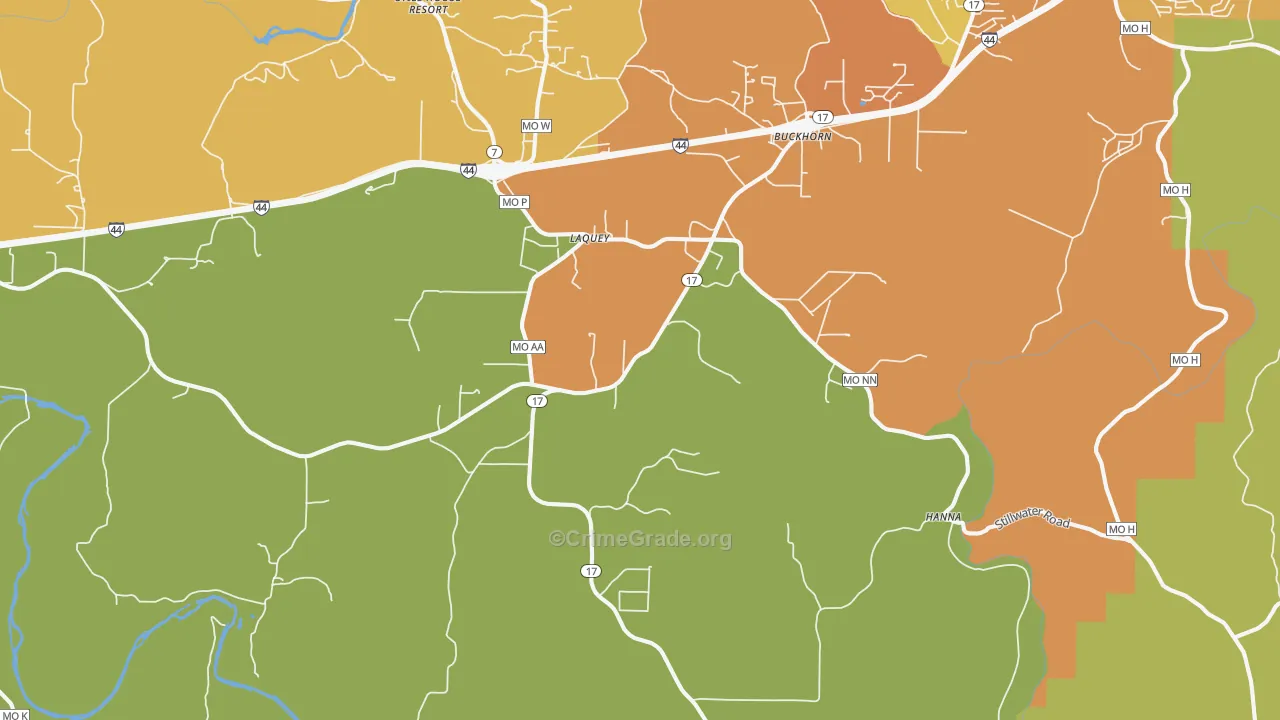 Laquey, MO Map of Assault Rates