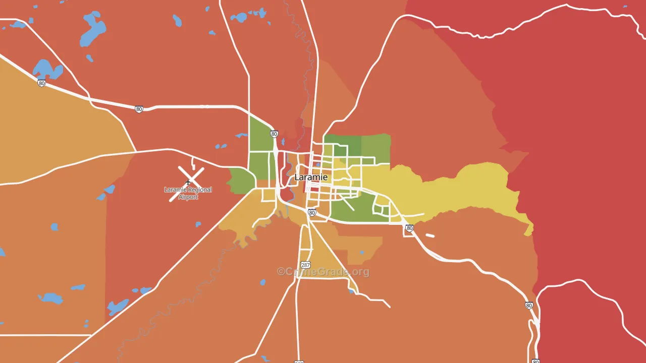 Laramie, WY Map of Assault Rates