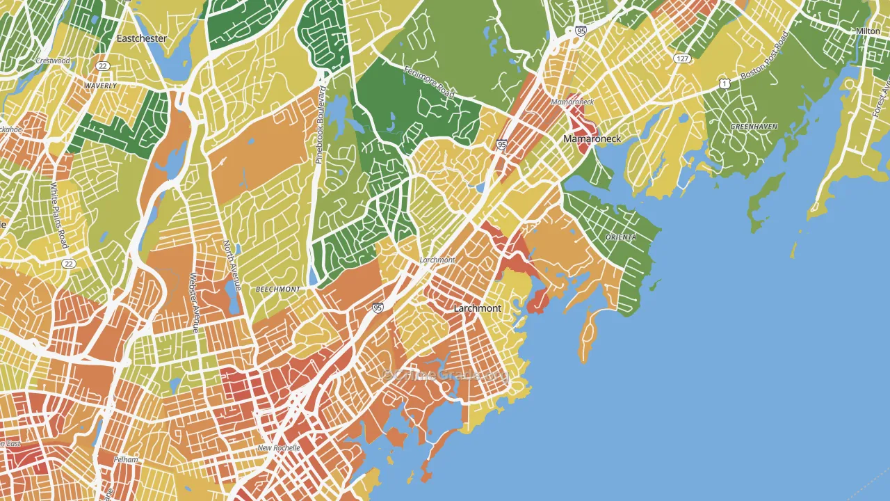 Larchmont, NY Map of Assault Rates