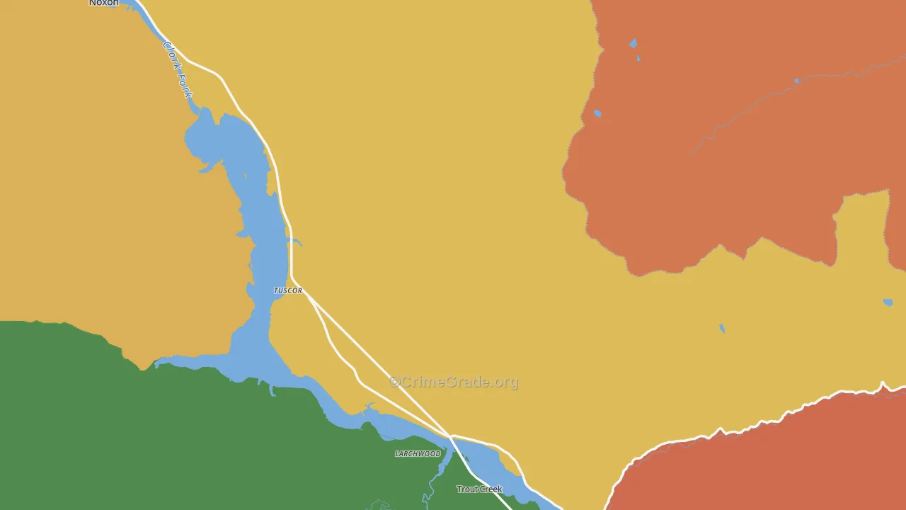 Larchwood, MT Map of Assault Rates