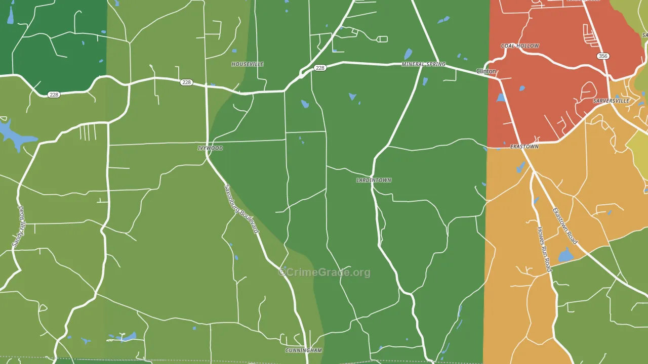 Lardintown, PA Map of Assault Rates
